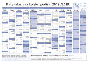 ŠKOLSKI KALENDAR