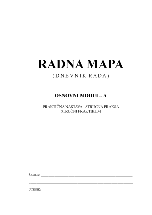 RADNA MAPA - DNEVNIK RADA